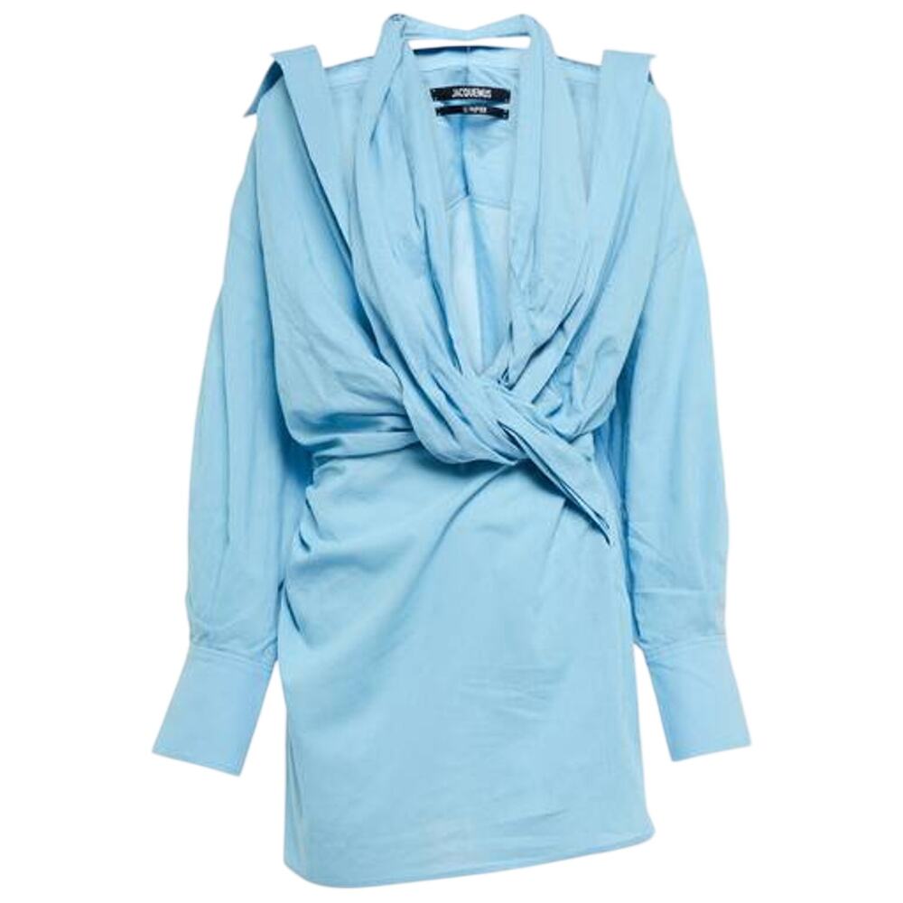 Jacquemus Draped Blue La Robe Agui Dress Size 40 FR / US 8